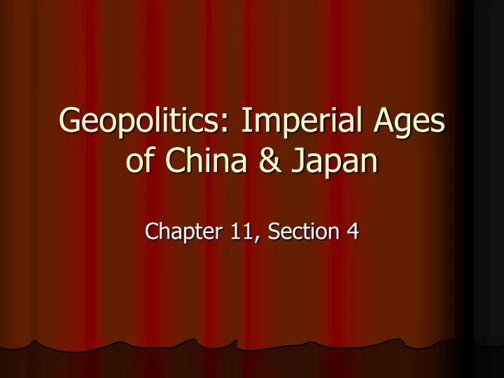 geopolitics imperial ages of china japan