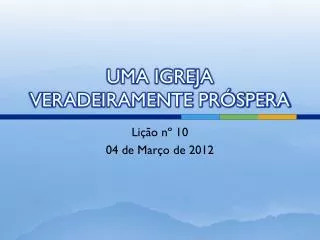uma igreja veradeiramente pr spera