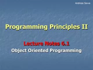 Programming Principles II