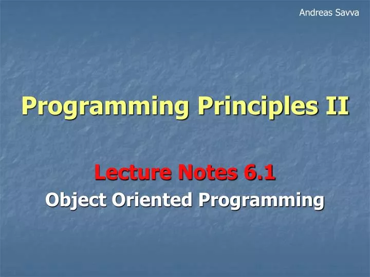 programming principles ii