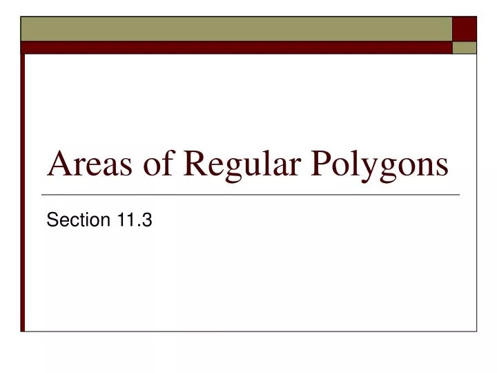 areas of regular polygons