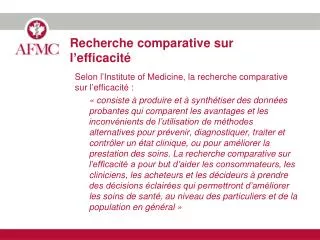 recherche comparative sur l efficacit