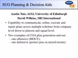 SUO Planning &amp; Decision Aids