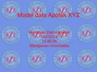 model data apotek xyz