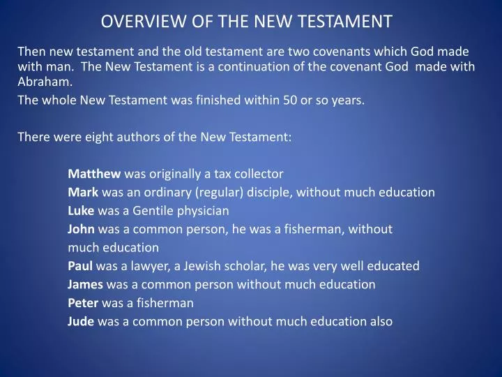 overview of the new testament