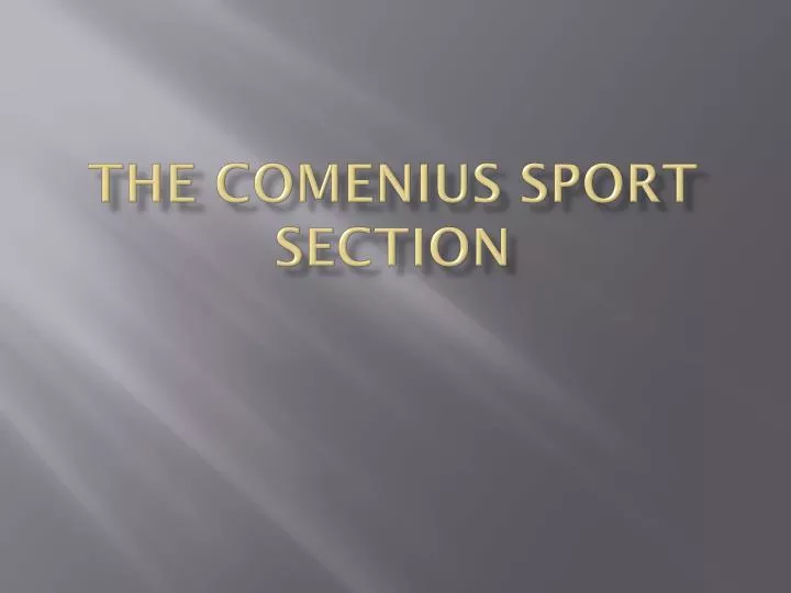 the comenius sport section