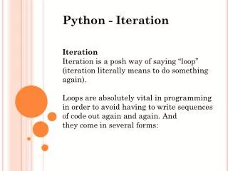 Python - Iteration Iteration