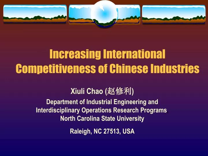 increasing international competitiveness of chinese industries