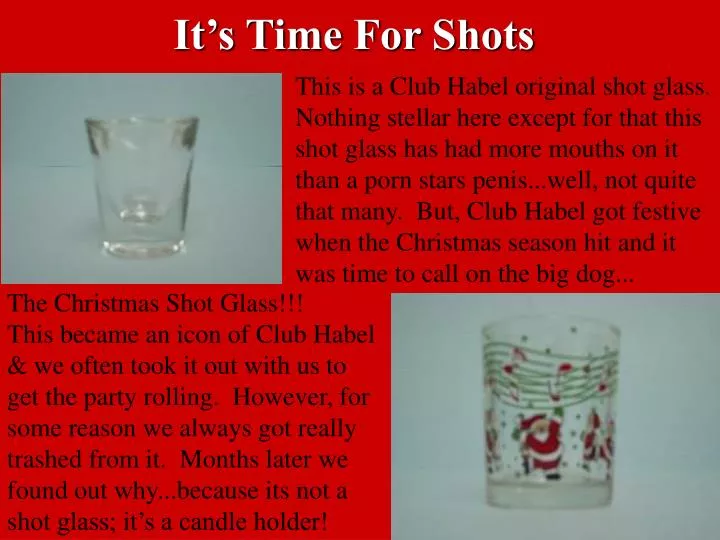 it s time for shots