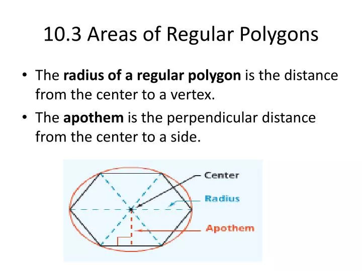 10 3 areas of regular polygons