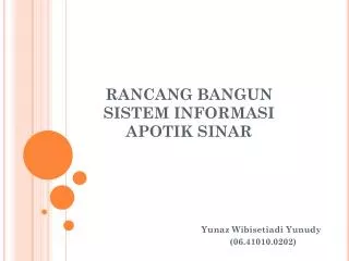 rancang bangun sistem informasi apotik sinar