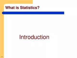 What is Statistics?