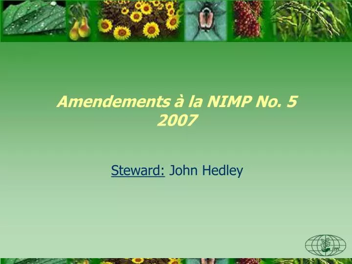 amendements la nimp no 5 2007