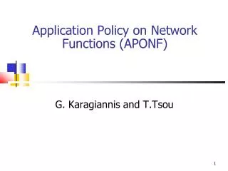Application Policy on Network Functions (APONF)