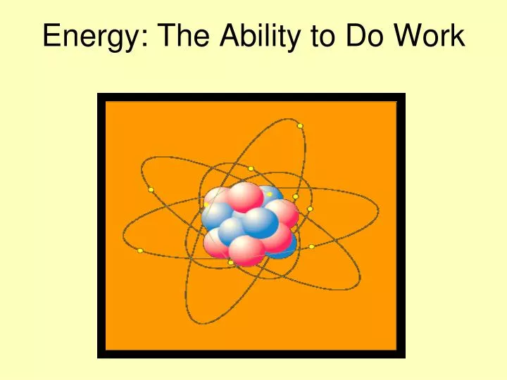 energy the ability to do work