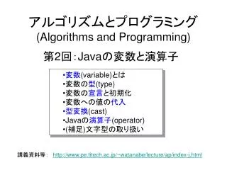 algorithms and programming