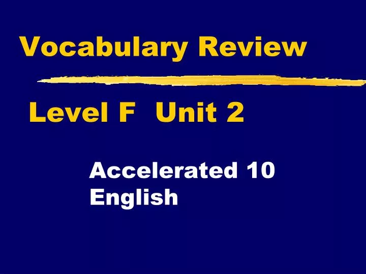 vocabulary review level f unit 2
