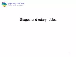 Stages and rotary tables
