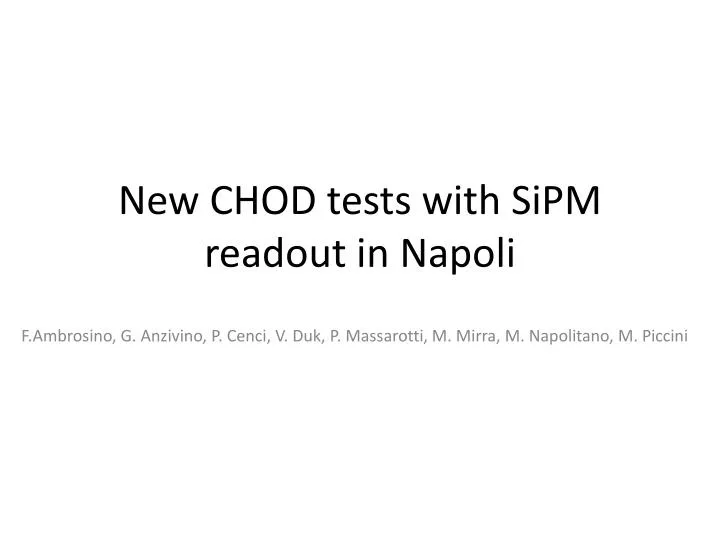 new chod tests with sipm readout in napoli