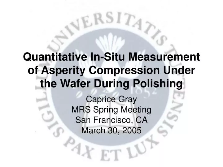 quantitative in situ measurement of asperity compression under the wafer during polishing