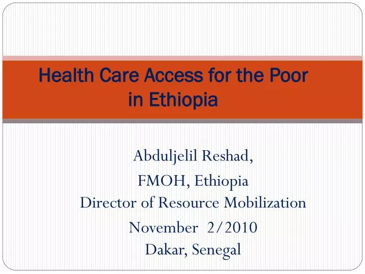 health care access for the poor in ethiopia