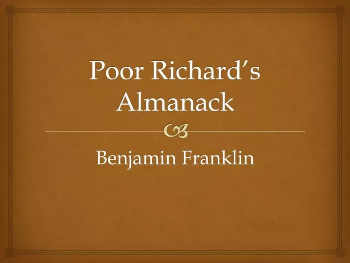 poor richard s almanack