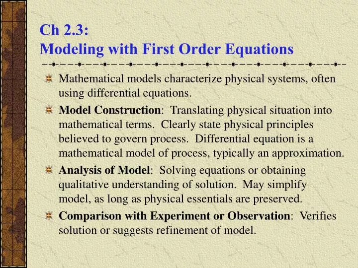 ch 2 3 modeling with first order equations