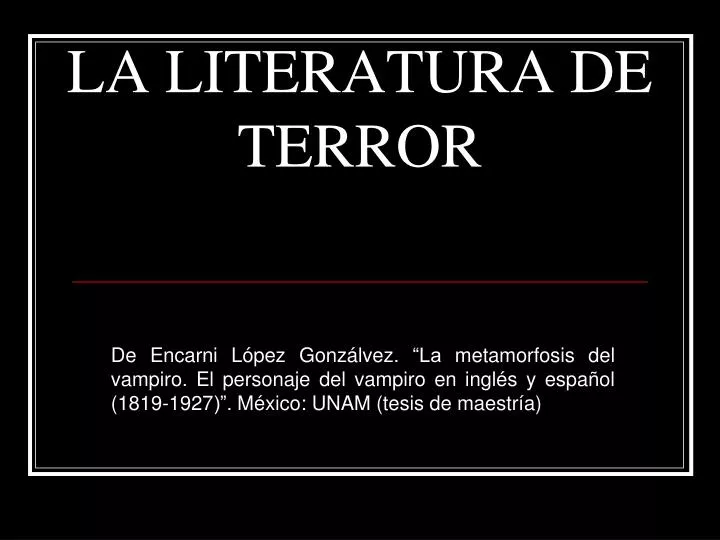 la literatura de terror