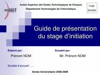 guide de pr sentation du stage d initiation