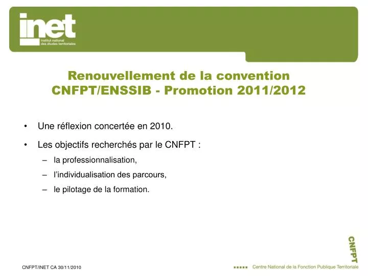 renouvellement de la convention cnfpt enssib promotion 2011 2012