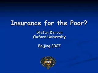 Insurance for the Poor?