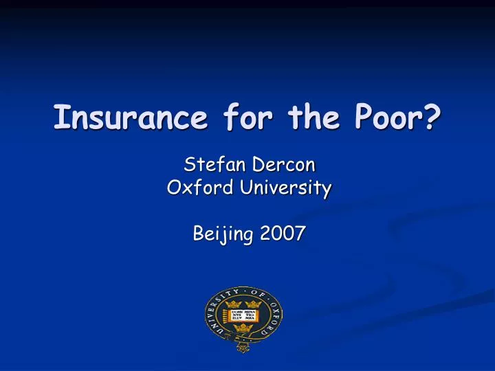 insurance for the poor