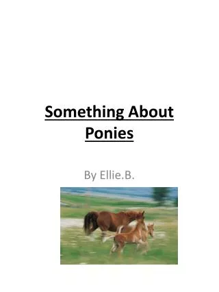 Something About Ponies