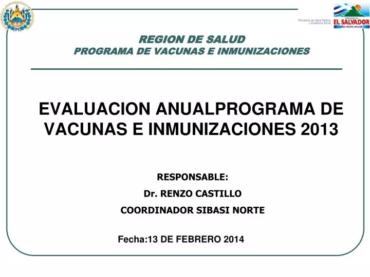 region de salud programa de vacunas e inmunizaciones