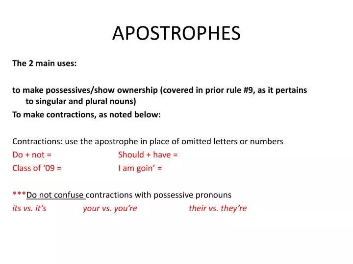 apostrophes