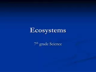 Ecosystems