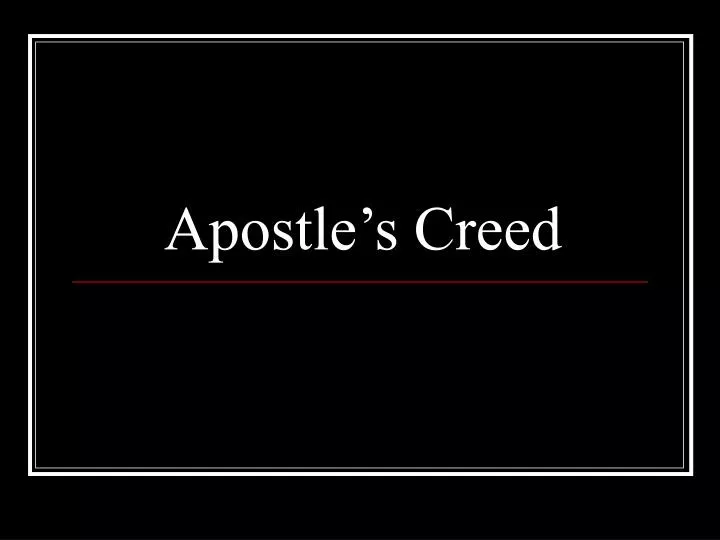 apostle s creed