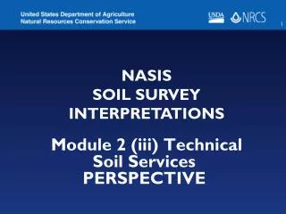 Module 2 (iii) Technical Soil Services PERSPECTIVE