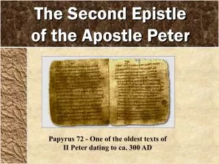 The Second Epistle of the Apostle Peter