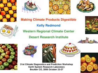 Making Climate Products Digestible Kelly Redmond Western Regional Climate Center