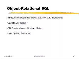 Object-Relational SQL