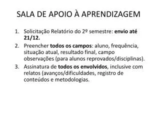 sala de apoio aprendizagem