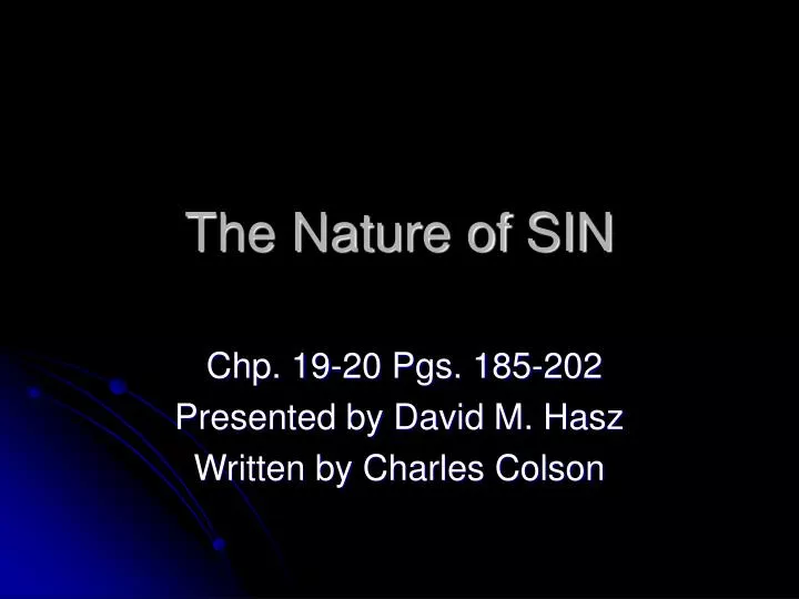 the nature of sin