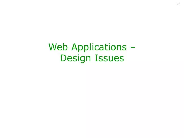 web applications design issues