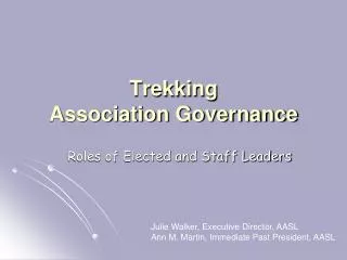 Trekking Association Governance