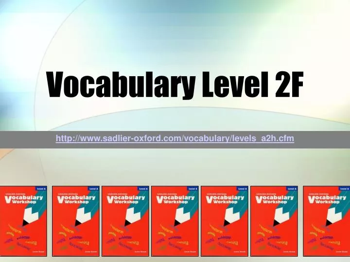 vocabulary level 2f