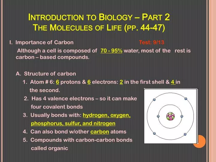 introduction to biology part 2 the molecules of life pp 44 47
