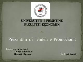 universiteti i prishtin fakulteti ekonomik