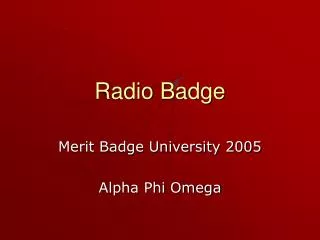 Radio Badge