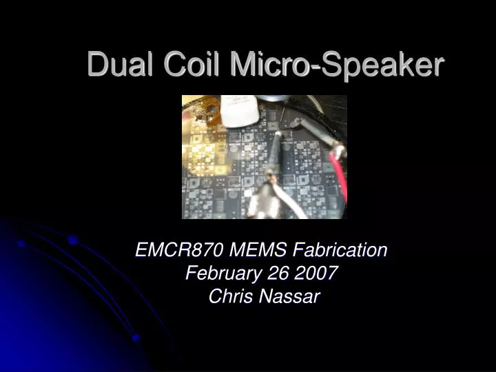 dual coil micro speaker
